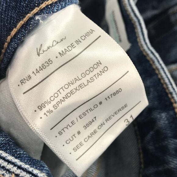 KANCAN Blue Vintage High Rise Distressed Slim Straight Ankle Jeans - Picture 11 of 12